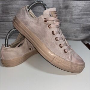 Converse Women's 6.5 CTAS OX Bisque Blush Rose Gold 158411C Suede